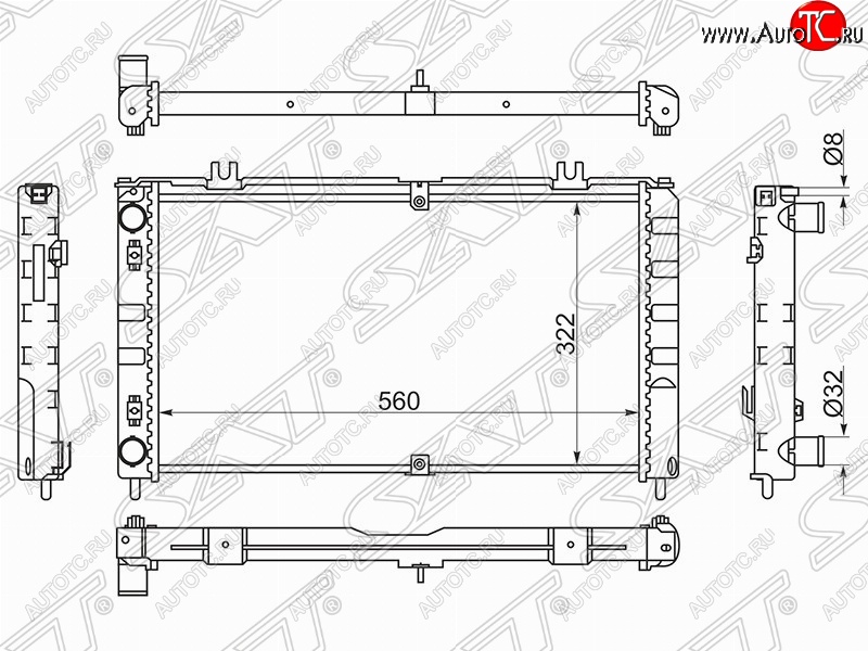 4 299 р. Радиатор двигателя (трубчатый, МКПП, Panasonic) SAT Лада Приора 2171 универсал дорестайлинг  (2008-2014)  с доставкой в г. Йошкар-Ола