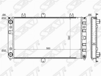 Радиатор двигателя (трубчатый, МКПП) SAT Лада Приора 2171 универсал дорестайлинг  (2008-2014)