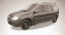 11 639 р. Алюминиевые пороги Slitkoff Luxe Black Лада Ларгус дорестайлинг R90 (2012-2021)  с доставкой в г. Йошкар-Ола. Увеличить фотографию 2