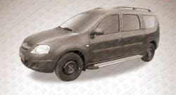 10 999 р. Алюминиевые пороги Slitkoff Luxe Silver Лада Ларгус рестайлинг R90 (2021-2025)  с доставкой в г. Йошкар-Ола. Увеличить фотографию 2