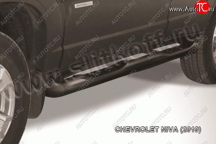 13 749 р. Защита порогов Slitkoff Chevrolet Niva 2123 рестайлинг (2009-2020) (Цвет: серебристый)  с доставкой в г. Йошкар-Ола