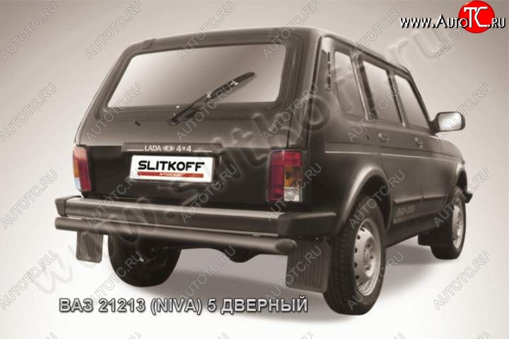 5 189 р. Защита задняя Slitkoff  Лада нива 4х4 ( 2131,  2121-80) (1993-2019) 5 дв. дорестайлинг, ФОРА (Сталь с полимерным покрытием. Цвет: чёрный )  с доставкой в г. Йошкар-Ола