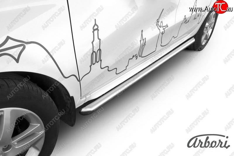 13 549 р. Защита штатных порогов Arbori (нержавейка, d57 mm). Лада XRAY (2016-2022)  с доставкой в г. Йошкар-Ола
