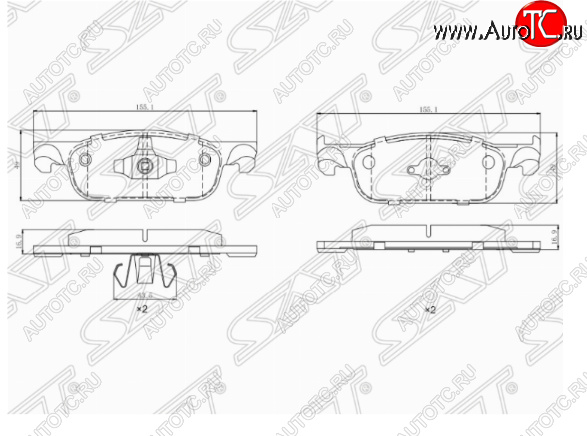 1 849 р. Комплект передних тормозных колодок SAT  Лада XRAY (2016-2022)  с доставкой в г. Йошкар-Ола