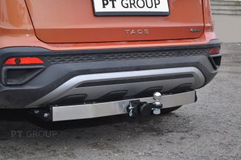 17 649 р. Фаркоп Petroil Tuning (съемный квадрат, с нержавеющей пластиной) Volkswagen Taos (2020-2022)  с доставкой в г. Йошкар-Ола. Увеличить фотографию 3