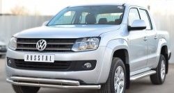 21 349 р. Защита переднего бампера (2 трубыØ63 мм, нержавейка) SLITKOFF Volkswagen Amarok дорестайлинг (2009-2016)  с доставкой в г. Йошкар-Ола. Увеличить фотографию 4