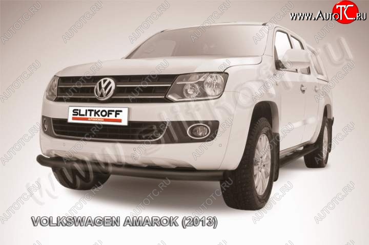 13 299 р. Защита переднего бампер Slitkoff Volkswagen Amarok дорестайлинг (2009-2016) (Цвет: серебристый)  с доставкой в г. Йошкар-Ола