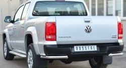 22 349 р. Защита заднего бампера (Ø63 и 42 мм, нержавейка) SLITKOFF Volkswagen Amarok дорестайлинг (2009-2016)  с доставкой в г. Йошкар-Ола. Увеличить фотографию 3