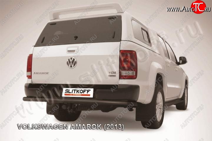 11 999 р. Защита задняя Slitkoff  Volkswagen Amarok (2009-2016) дорестайлинг (Цвет: серебристый)  с доставкой в г. Йошкар-Ола