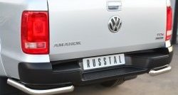 14 199 р. Одинарная защита заднего бампера из трубы диаметром 63 мм SLITKOFF  Volkswagen Amarok (2009-2016) дорестайлинг  с доставкой в г. Йошкар-Ола. Увеличить фотографию 2