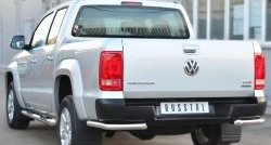 14 199 р. Одинарная защита заднего бампера из трубы диаметром 63 мм SLITKOFF  Volkswagen Amarok (2009-2016) дорестайлинг  с доставкой в г. Йошкар-Ола. Увеличить фотографию 3