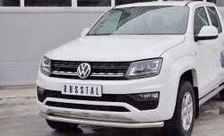 15 699 р. Защита переднего бампера (Ø63 мм, нержавейка) SLITKOFF Volkswagen Amarok рестайлинг (2016-2022)  с доставкой в г. Йошкар-Ола. Увеличить фотографию 3