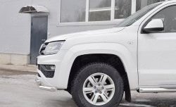 18 549 р. Защита переднего бампера (2 трубыØ63 мм, нержавейка) SLITKOFF  Volkswagen Amarok (2016-2022) рестайлинг  с доставкой в г. Йошкар-Ола. Увеличить фотографию 4