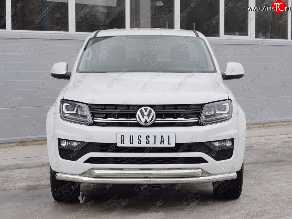 18 549 р. Защита переднего бампера (2 трубыØ63 мм, нержавейка) SLITKOFF  Volkswagen Amarok (2016-2022) рестайлинг  с доставкой в г. Йошкар-Ола