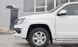 17 849 р. Защита переднего бампера (Ø63 мм с углами, нержавейка) SLITKOFF Volkswagen Amarok рестайлинг (2016-2022)  с доставкой в г. Йошкар-Ола. Увеличить фотографию 3