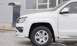 21 999 р. Защита переднего бампера (2 трубыØ76 и 63 мм, нержавейка) SLITKOFF Volkswagen Amarok рестайлинг (2016-2022)  с доставкой в г. Йошкар-Ола. Увеличить фотографию 4