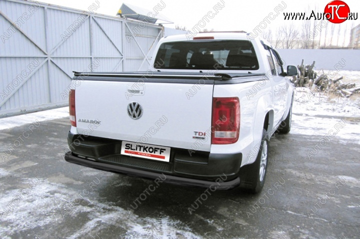 13 999 р. Защита задняя Slitkoff  Volkswagen Amarok (2016-2022) рестайлинг (Цвет: серебристый)  с доставкой в г. Йошкар-Ола