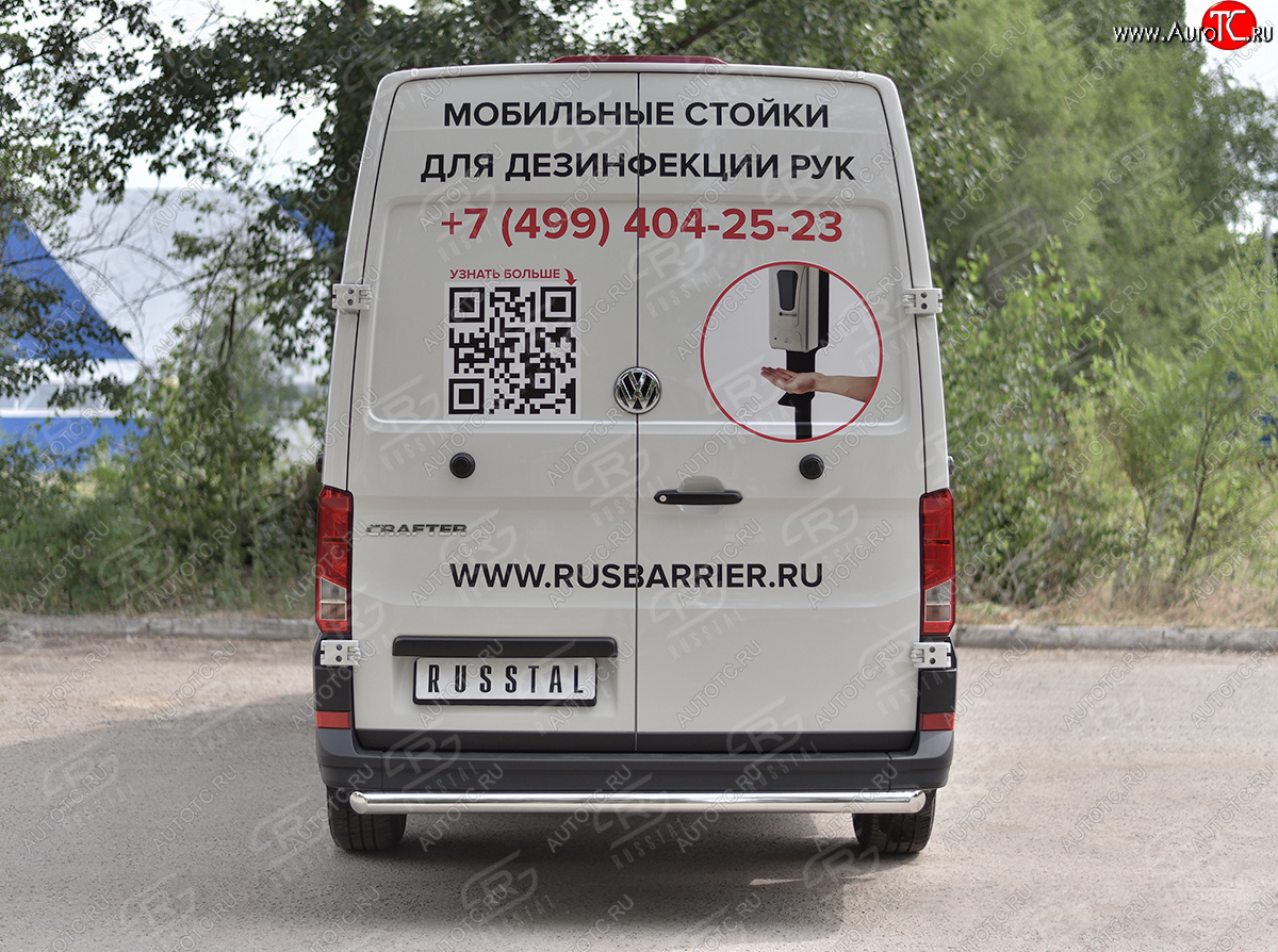 15 549 р. Защита заднего бампера (Ø63 мм, нержавейка) SLITKOFF Volkswagen Crafter 2 (2017-2025)  с доставкой в г. Йошкар-Ола