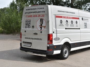 13 399 р. Защита заднего бампера (Ø75х42 мм, нержавейка) Russtal Volkswagen Crafter 2 (2017-2025)  с доставкой в г. Йошкар-Ола. Увеличить фотографию 1