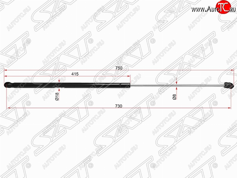 799 р. Газовый упор капота SAT  Volkswagen Golf  6 (2008-2014) хэтчбэк 5 дв.  с доставкой в г. Йошкар-Ола