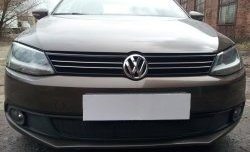 1 469 р. Сетка на бампер Russtal (черная)  Volkswagen Jetta  A6 (2011-2015) седан дорестайлинг  с доставкой в г. Йошкар-Ола. Увеличить фотографию 2