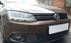 1 469 р. Сетка на бампер Russtal (черная)  Volkswagen Jetta  A6 (2011-2015) седан дорестайлинг  с доставкой в г. Йошкар-Ола. Увеличить фотографию 3