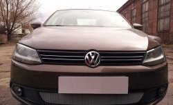 1 539 р. Сетка на бампер Russtal (хром) Volkswagen Jetta A6 седан дорестайлинг (2011-2015)  с доставкой в г. Йошкар-Ола. Увеличить фотографию 2