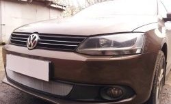 1 539 р. Сетка на бампер Russtal (хром) Volkswagen Jetta A6 седан дорестайлинг (2011-2015)  с доставкой в г. Йошкар-Ола. Увеличить фотографию 3