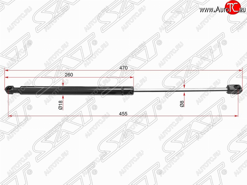 689 р. Газовый упор крышки багажника SAT  Volkswagen Passat  B6 (2005-2010) универсал  с доставкой в г. Йошкар-Ола