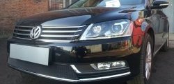 1 469 р. Сетка на бампер Russtal (черная)  Volkswagen Passat  B7 (2010-2015) седан, универсал  с доставкой в г. Йошкар-Ола. Увеличить фотографию 2