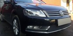 1 469 р. Сетка на бампер Russtal (черная)  Volkswagen Passat  B7 (2010-2015) седан, универсал  с доставкой в г. Йошкар-Ола. Увеличить фотографию 3