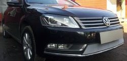 1 539 р. Сетка на бампер Russtal (хром) Volkswagen Passat B7 седан (2010-2015)  с доставкой в г. Йошкар-Ола. Увеличить фотографию 2