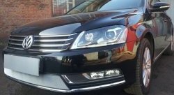 1 539 р. Сетка на бампер Russtal (хром) Volkswagen Passat B7 седан (2010-2015)  с доставкой в г. Йошкар-Ола. Увеличить фотографию 3