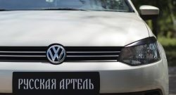 1 629 р. Реснички на фары RA Volkswagen Polo 5 хэтчбек дорестайлинг (2009-2015) (Неокрашенные)  с доставкой в г. Йошкар-Ола. Увеличить фотографию 3