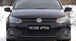 2 059 р. Защитная сетка решетки переднего бампера РА (Highline) Volkswagen Polo 5 хэтчбек дорестайлинг (2009-2015)  с доставкой в г. Йошкар-Ола. Увеличить фотографию 2