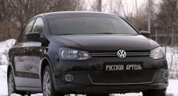 2 059 р. Защитная сетка решетки переднего бампера РА (Highline) Volkswagen Polo 5 хэтчбек дорестайлинг (2009-2015)  с доставкой в г. Йошкар-Ола. Увеличить фотографию 3