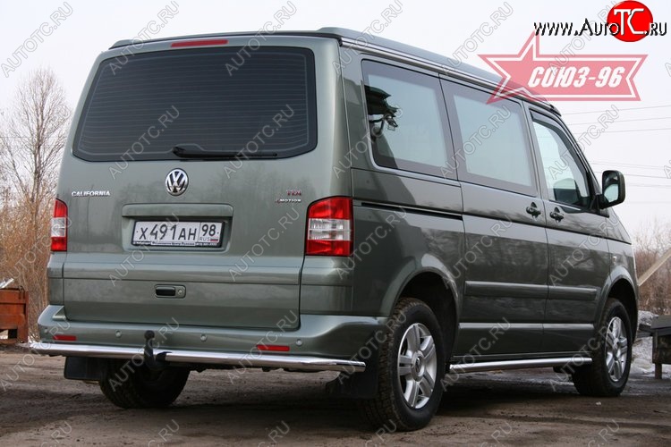 10 844 р. Защита заднего бампера Souz-96 (d60) Volkswagen Transporter T5 дорестайлинг (2003-2009)  с доставкой в г. Йошкар-Ола