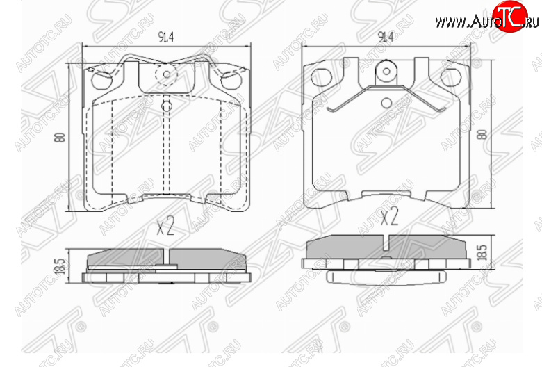 1 499 р. Комплект передних тормозных колодок SAT (R14)  Volkswagen Caravelle  T4 - Transporter  T4  с доставкой в г. Йошкар-Ола