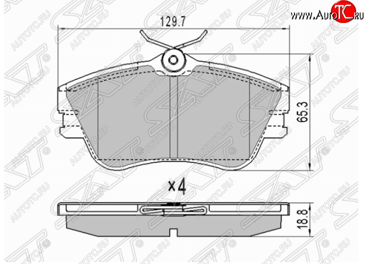 1 499 р. Комплект передних тормозных колодок SAT (R15)  Volkswagen Caravelle  T4 - Transporter  T4  с доставкой в г. Йошкар-Ола