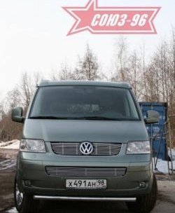 11 249 р. Защита переднего бампера одинарная Souz-96 (d60). Volkswagen Transporter T5 дорестайлинг (2003-2009)  с доставкой в г. Йошкар-Ола. Увеличить фотографию 3