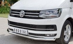 17 499 р. Защита переднего бампера (Ø63 мм, нержавейка) SLITKOFF  Volkswagen Caravelle  T6 - Transporter  T6  с доставкой в г. Йошкар-Ола. Увеличить фотографию 2