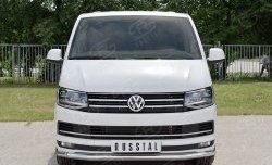 17 499 р. Защита переднего бампера (Ø63 мм, нержавейка) SLITKOFF Volkswagen Caravelle T6 дорестайлинг (2015-2019)  с доставкой в г. Йошкар-Ола. Увеличить фотографию 1