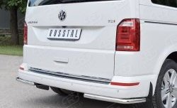 14 449 р. Защита заднего бампера (Ø42 мм, нержавейка, уголки) SLITKOFF Volkswagen Transporter T6 дорестайлинг (2015-2019)  с доставкой в г. Йошкар-Ола. Увеличить фотографию 3