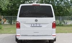 15 799 р. Защита заднего бампера (Ø63 мм, нержавейка, длинная база) SLITKOFF  Volkswagen Caravelle  T6 - Transporter  T6  с доставкой в г. Йошкар-Ола. Увеличить фотографию 2