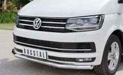 17 499 р. Защита переднего бампера (Ø63 мм, нержавейка, короткая база) SLITKOFF  Volkswagen Multivan  T6 - Transporter  T6  с доставкой в г. Йошкар-Ола. Увеличить фотографию 2