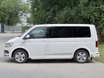 15 999 р. Правая широкая защита порогов SLITKOFF из круглой трубы d63 мм v2 Volkswagen Transporter T6 дорестайлинг (2015-2019)  с доставкой в г. Йошкар-Ола. Увеличить фотографию 2