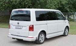 11 999 р. Защита заднего бампера (Ø42 мм, нержавейка, короткая база) SLITKOFF Volkswagen Transporter T6 дорестайлинг (2015-2019)  с доставкой в г. Йошкар-Ола. Увеличить фотографию 3