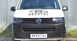 Одинарная защита переднего бампера диаметром 63 мм SLITKOFF Volkswagen Transporter T5 рестайлинг (2009-2015)