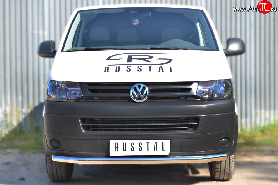 15 799 р. Одинарная защита переднего бампера диаметром 63 мм SLITKOFF Volkswagen Transporter T5 рестайлинг (2009-2015)  с доставкой в г. Йошкар-Ола