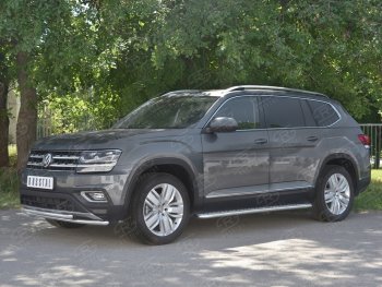 21 749 р. Защита переднего бампера (2 трубы Ø42 мм, нержавейка) SLITKOFF Volkswagen Teramont CA1 дорестайлинг (2016-2020)  с доставкой в г. Йошкар-Ола. Увеличить фотографию 2